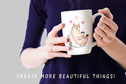 Watercolor Coffee Collection, an Animal Illustration by Kseniya_design (Thumbnail 8 of 8)