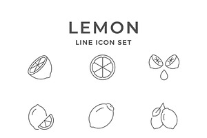 Set line icons of lemon, an Outline Icon by motorama