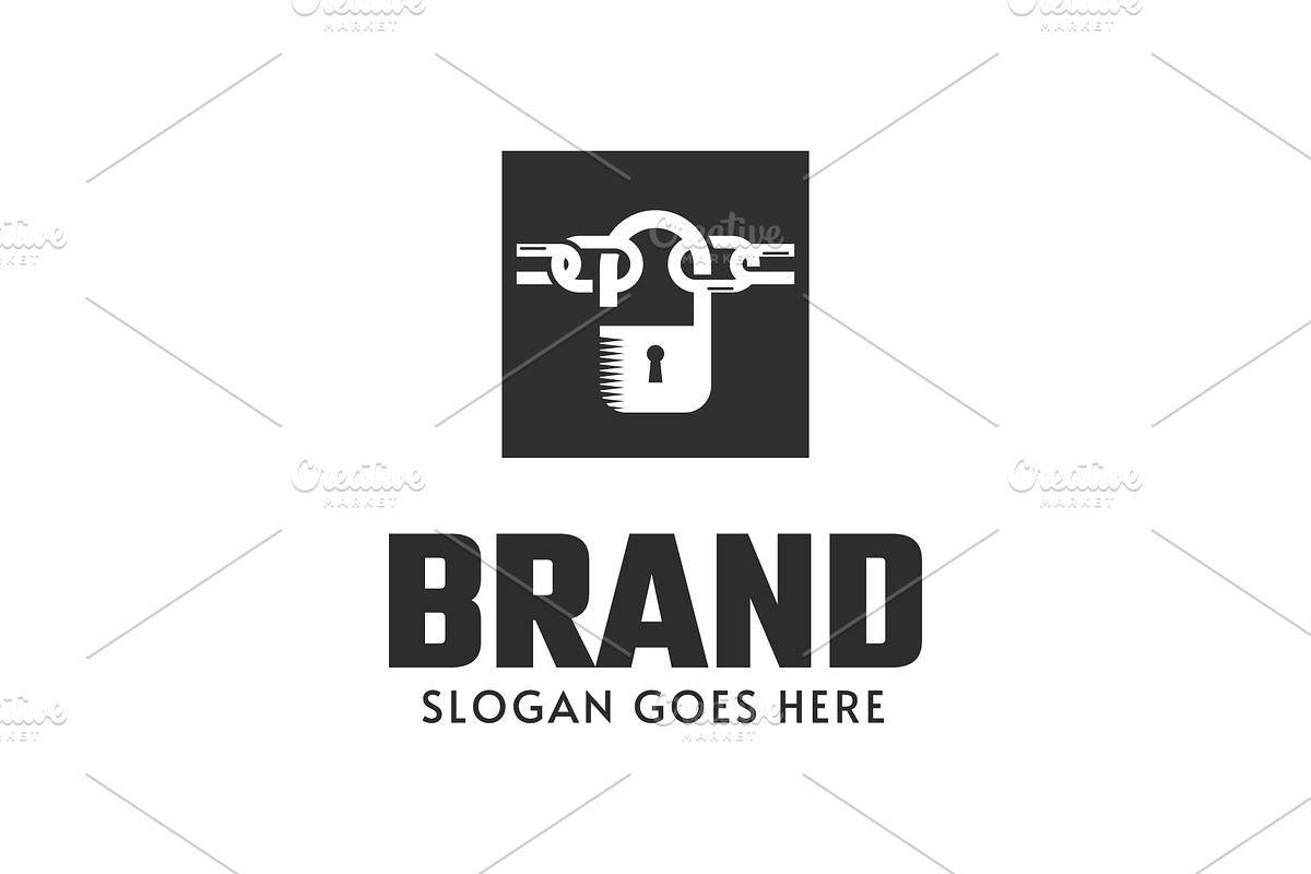 Padlock and chain logo design, an Object Graphic by nicemorning (Photo 1 of 2)