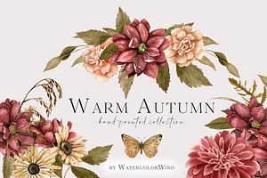 Fall Clipart Dahlia Flowers