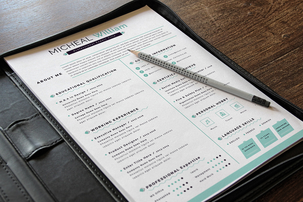 Resume Cv Template Word Apple Pages, a Resume Template by Tbunny (Photo 3 of 5)