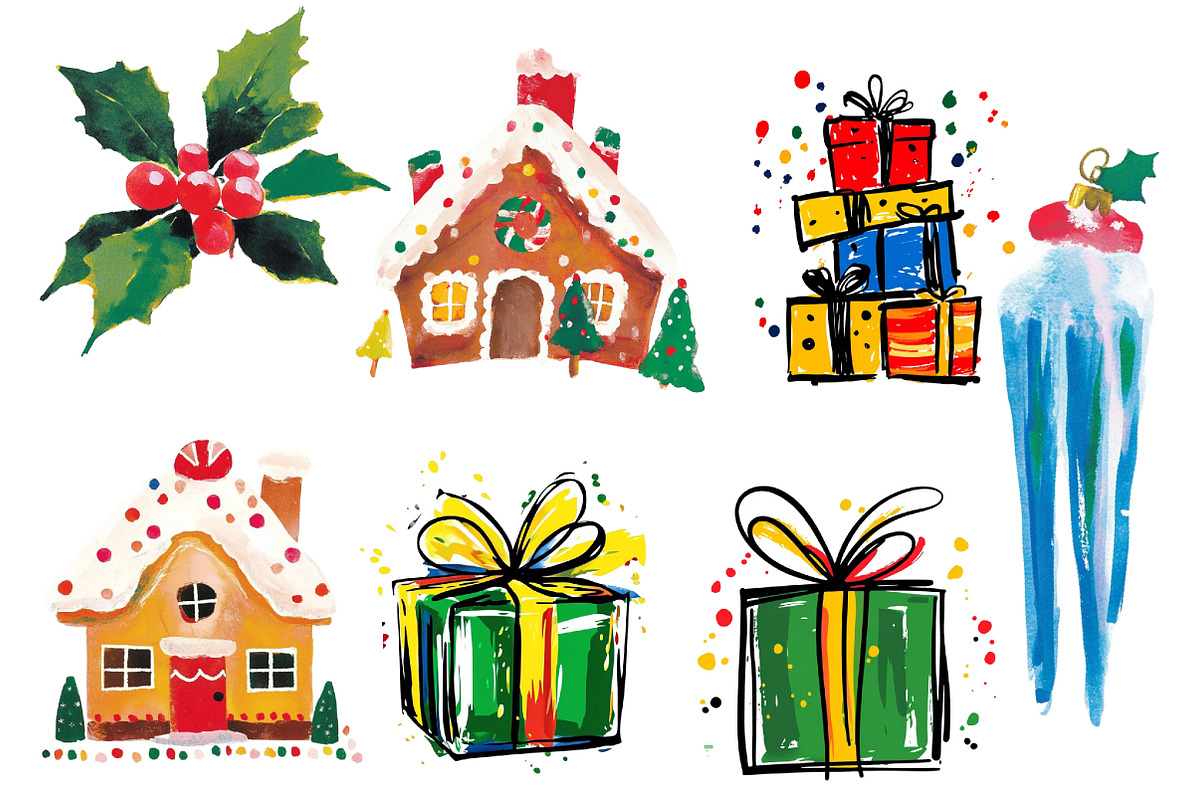 Watercolor Christmas Clipart, an Illustration by Designworld (Photo 5 of 6)