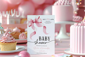 Pastel Pink Baby Shower Invite