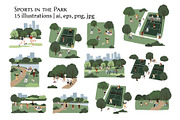 diverse people enjoying park sports, a Person Illustration by LyubovZaytseva (Thumbnail 1 of 9)