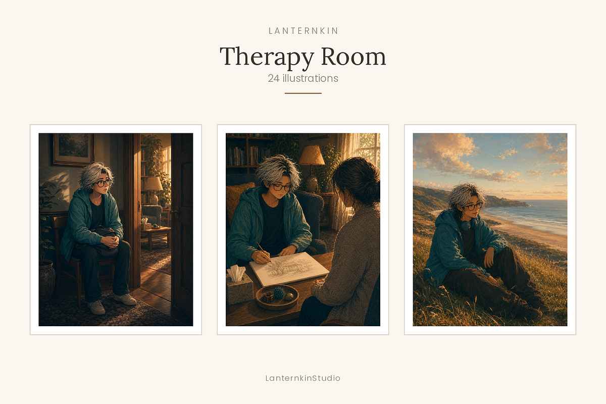 Therapy Session Illustrations, a Healthcare Illustration by LanternkinStudio (Photo 1 of 13)