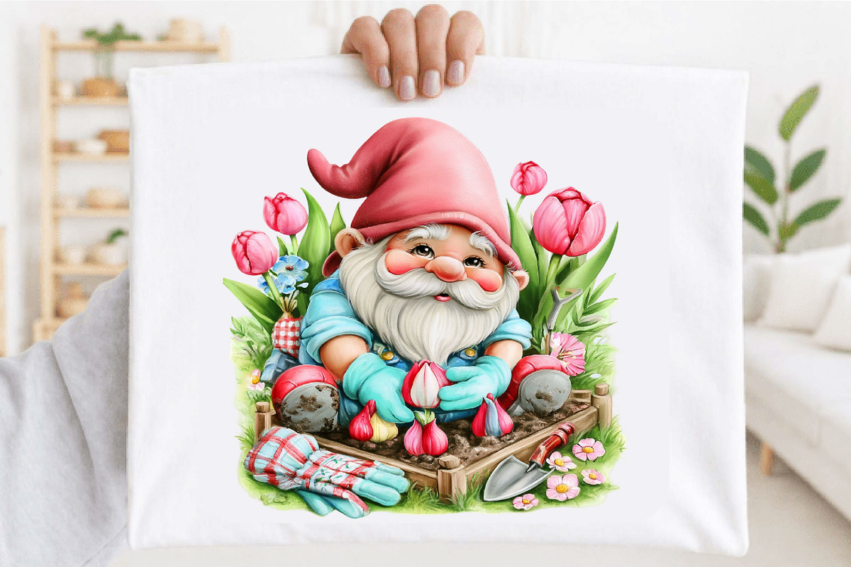 Garden Gnome Clipart PNG Bundle, a Seasonal Illustration by SVGArt (Photo 4 of 5)