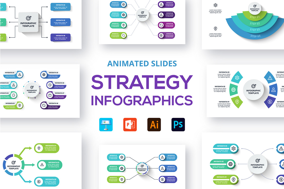 Strategy animated infographics, a Presentation Template by Infographics project (Photo 1 of 9)