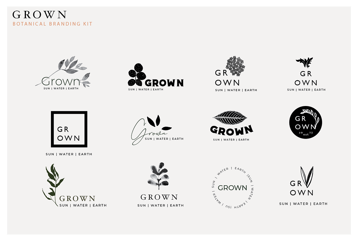 GROWN Plant Logo Branding Kit, a Branding & Logo Template by CC CREATIVE CO (Photo 3 of 9)