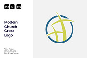 Modern Church Cross Logo, a Branding & Logo Template by Luxury Logos (Thumbnail 1 of 4)