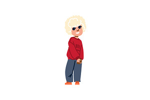 Smiling blond curly haired child, an Object Illustration by pikepicture
