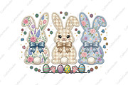 Easter Bunnies Floral Gingham Bunny, an Illustration by CraftArtStudio (Thumbnail 1 of 4)