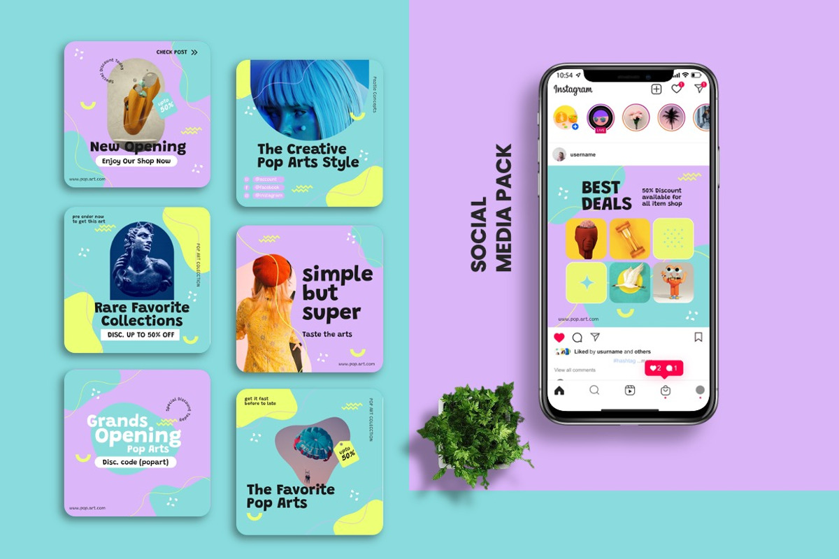 Creata - Pop Art   Instagram Post, a Social Media Template by Dhabee (Photo 4 of 5)