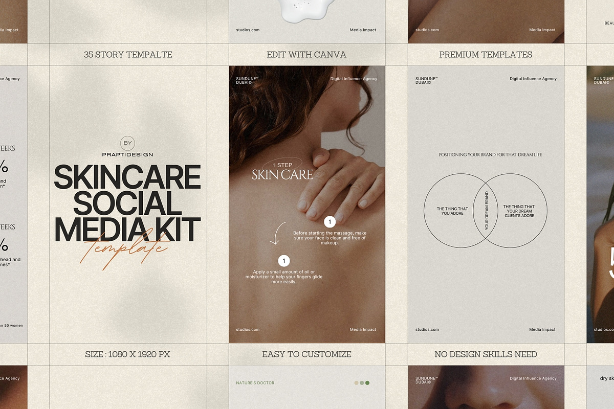 Neutral Skincare Story Templates