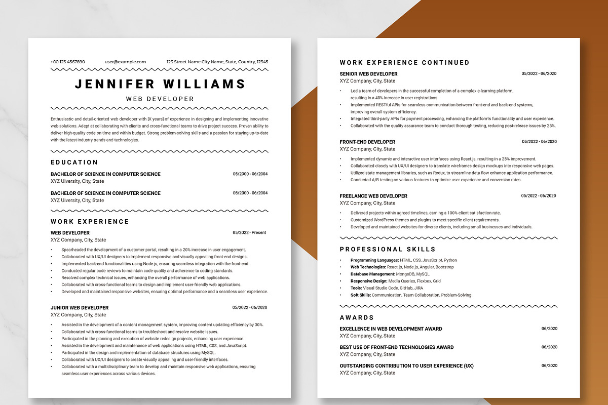 Web Developer Resume Template, a Resume Template by ResumeInventor (Photo 3 of 9)