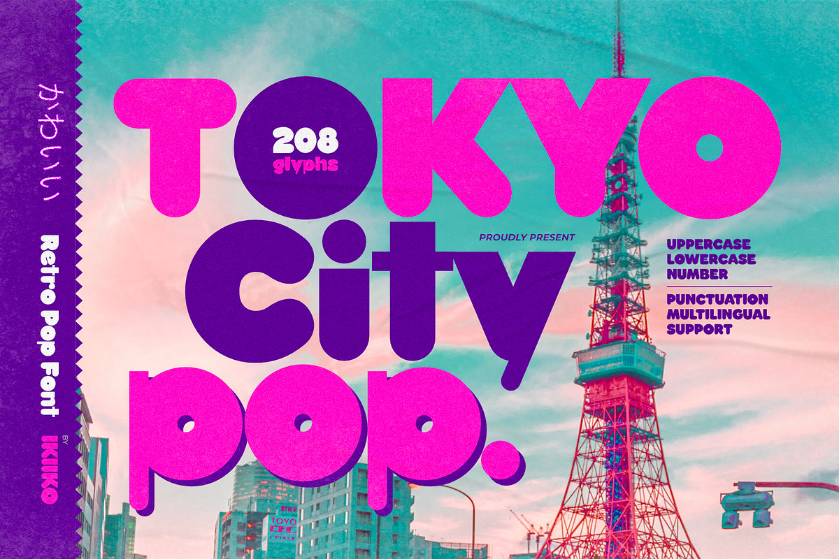 Tokyo City Pop - Retro Pop Font, a Symbol Font by ikiiko (Photo 1 of 7)