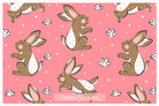Whimsical Bunny Seamless Design, an Illustration by Johanna V. Creative (Thumbnail 3 of 3)