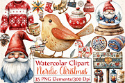 Nordic Christmas Clipart, an Illustration by DreamCafeArt (Thumbnail 1 of 4)