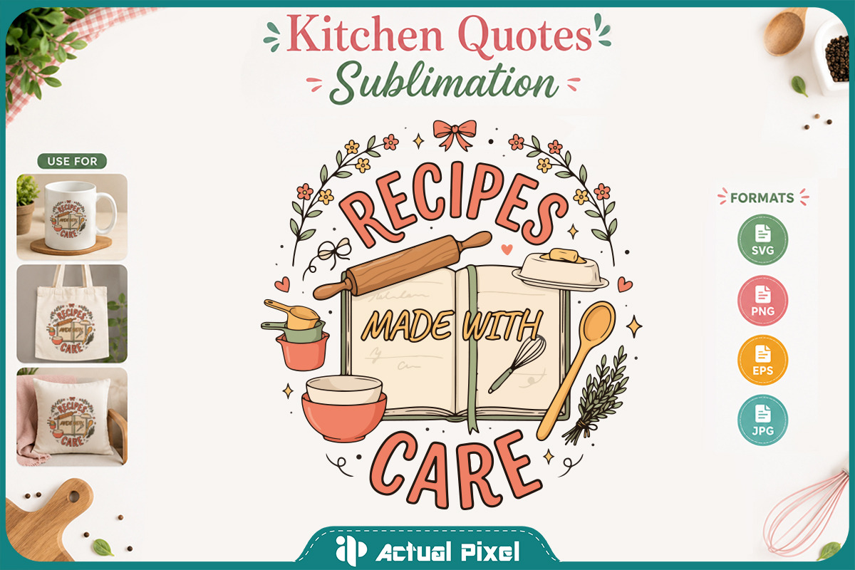 Kitchen Quotes Sublimation Bundle, a Decorative Illustration by Actual Pixel (Photo 9 of 12)