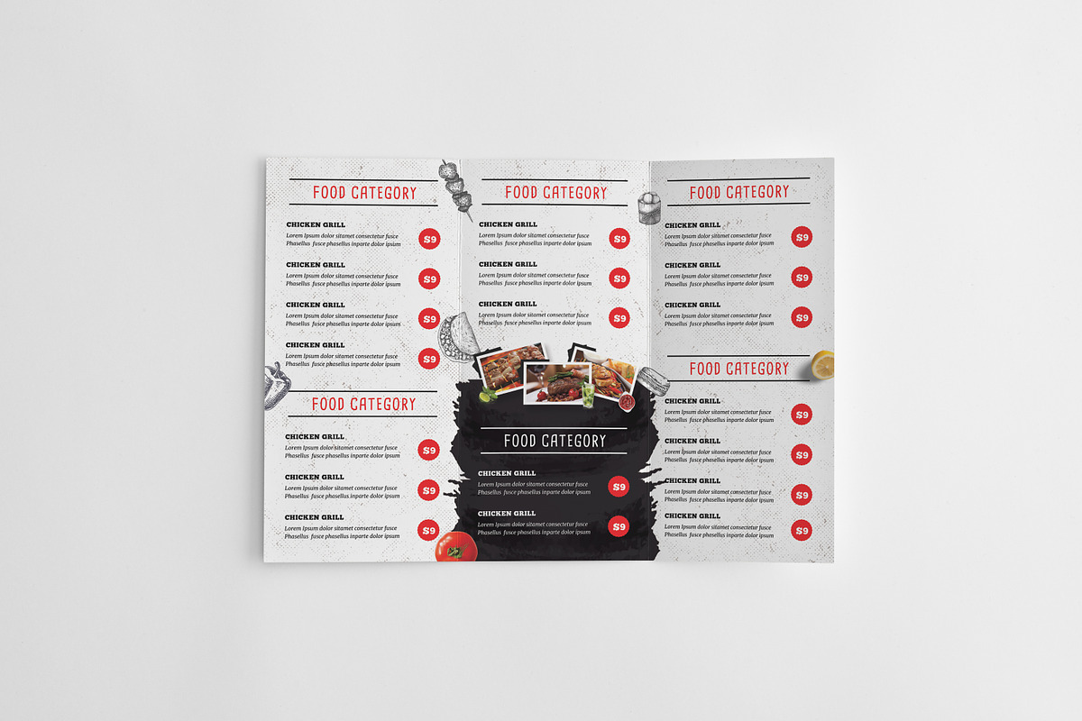 Restaurant Menu Trifold Brochure, a Brochure Template by GreenPixi (Photo 3 of 4)