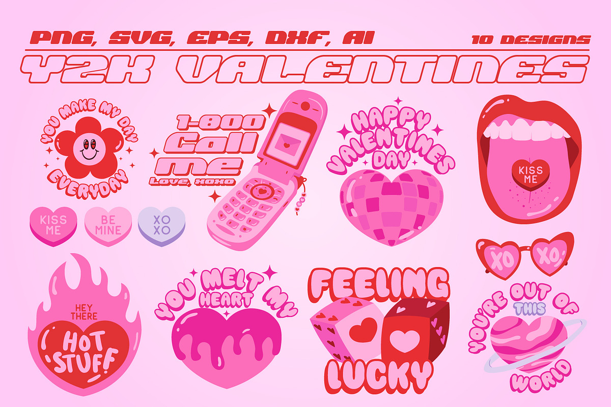 Y2K Retro Valentines day Collection, an Object Graphic by arausidp (Photo 1 of 3)