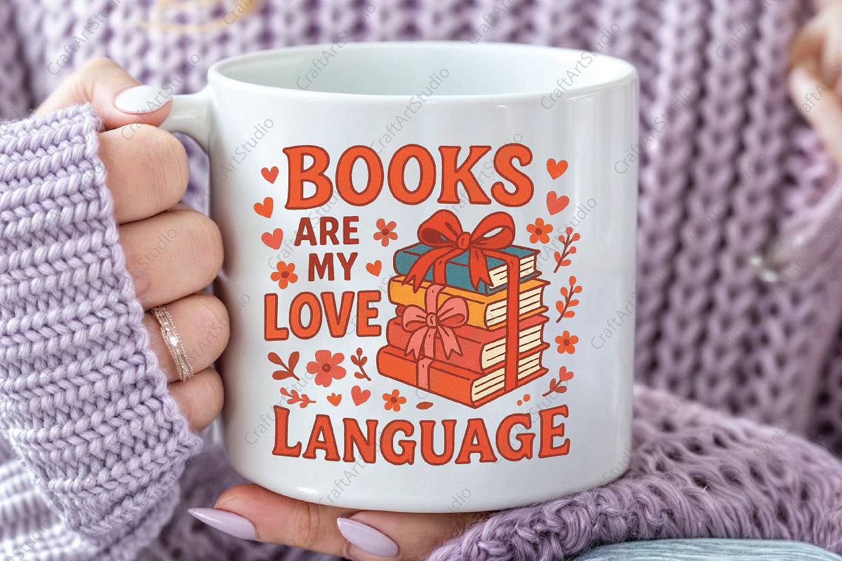 Books Are My Love Language PNG, an Illustration by CraftArtStudio (Photo 3 of 4)