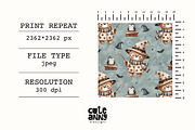 Pattern with wizard bear, a Pattern Graphic by Cuteanny Design (Thumbnail 2 of 4)
