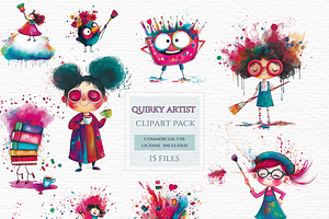 Quirky artist clipart whimsical