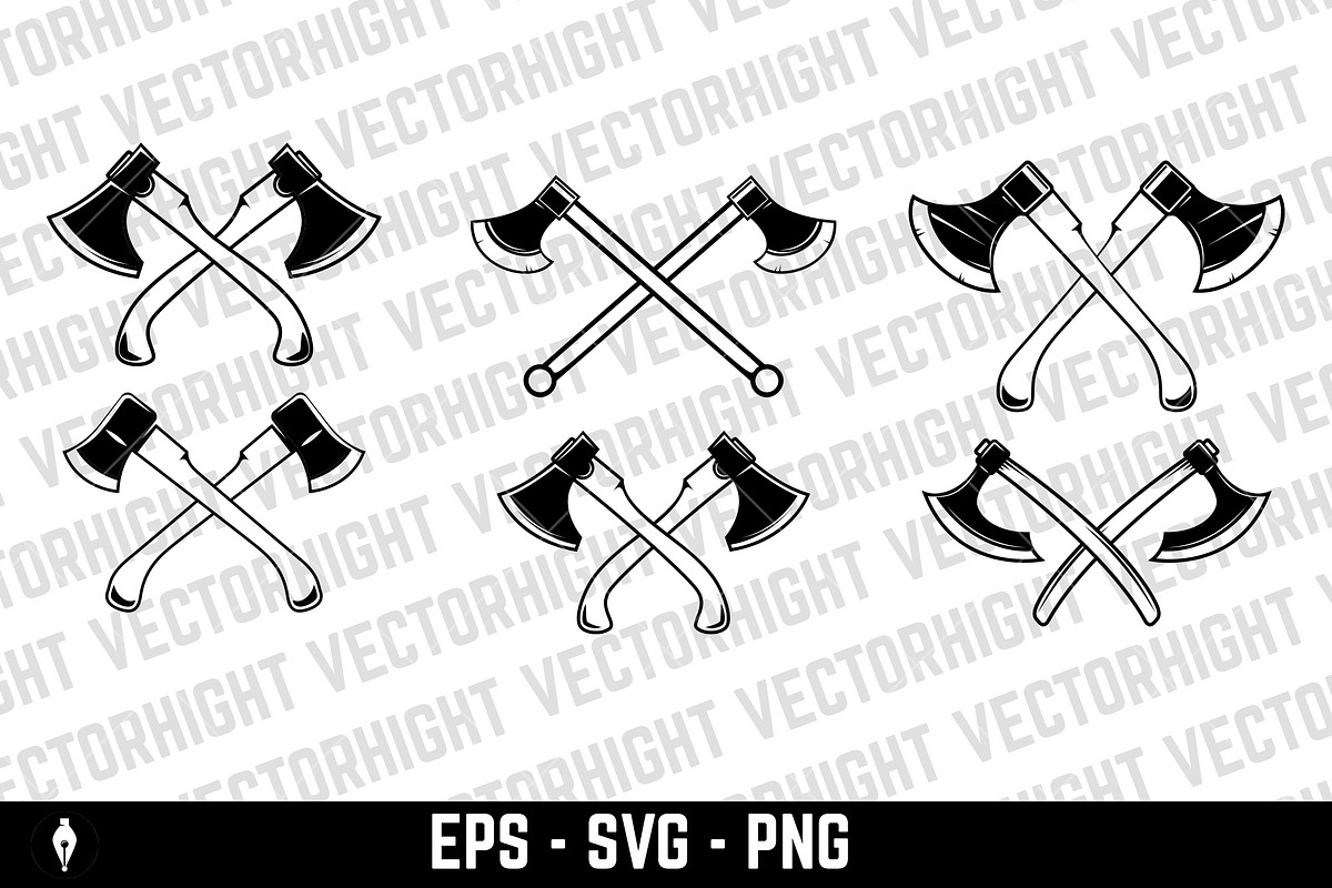 Set of crossed axes, an Object Illustration by Vectorhight (Photo 2 of 4)
