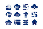 Tech Cloud Data Server Icons Bundle, a Solid Icon by Vectorium Studio (Thumbnail 12 of 24)