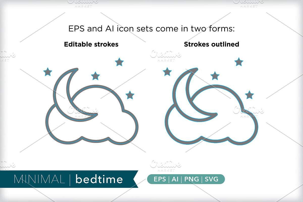 Minimal bedtime icons, an Outline Icon by Picture Window (Photo 5 of 5)