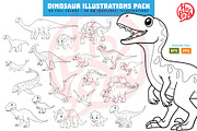Dinosaur Illustrations Pack, an Animal Illustration by mikailain (Thumbnail 2 of 2)