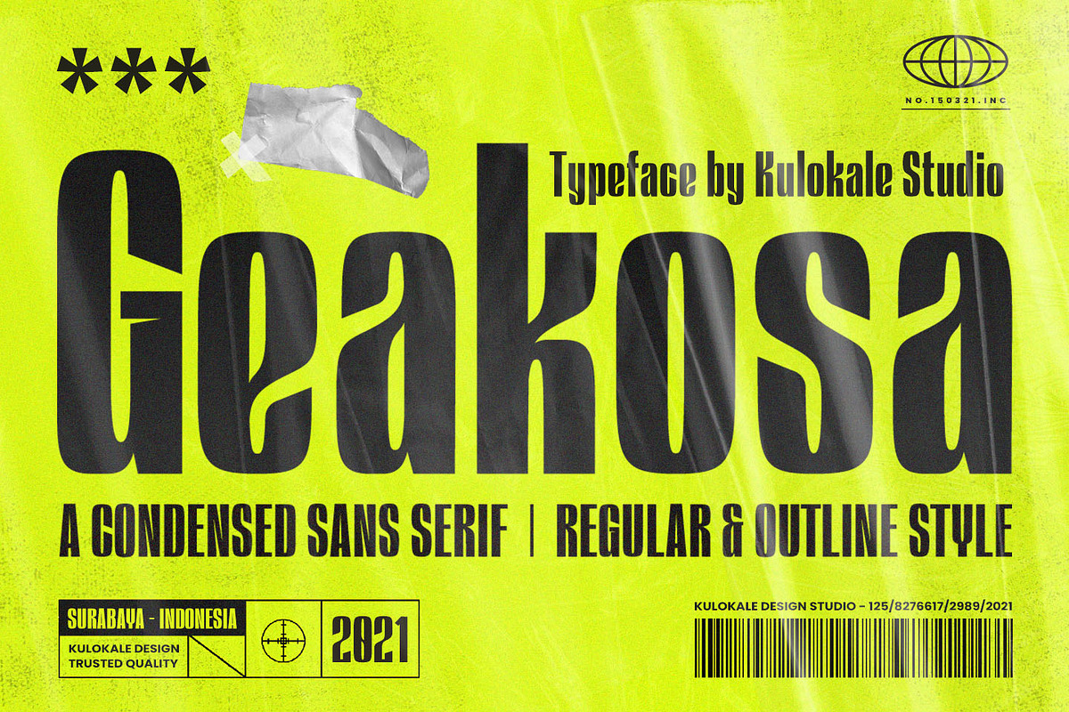 Geakosa Condensed Display Sans Font, a Sans Serif Font by Kulokale (Photo 1 of 10)