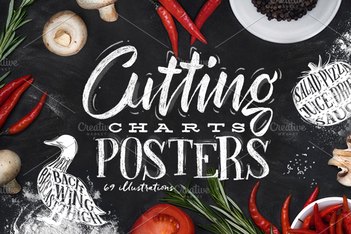 Cutting Charts Posters, an Animal Illustration by Anna