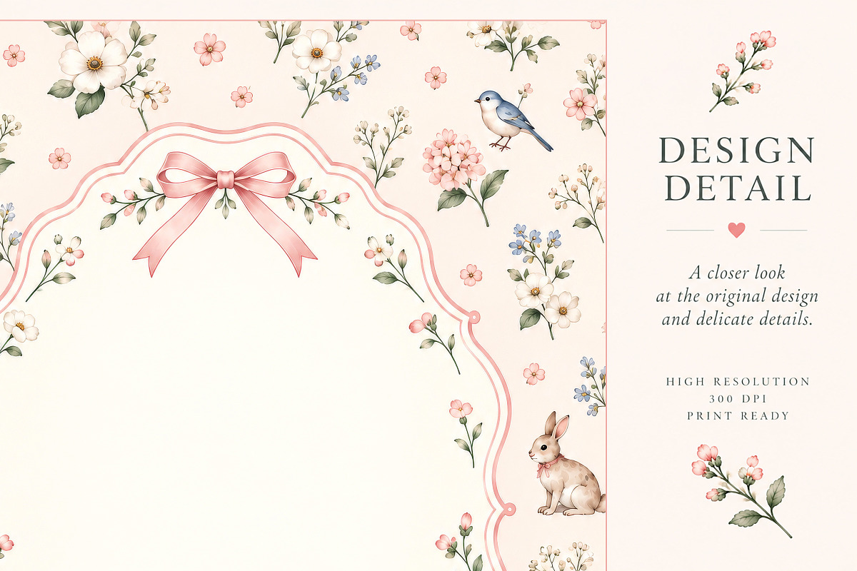 Blush Cottage Floral Collection, a Background Graphic by by creative paper (Photo 3 of 4)