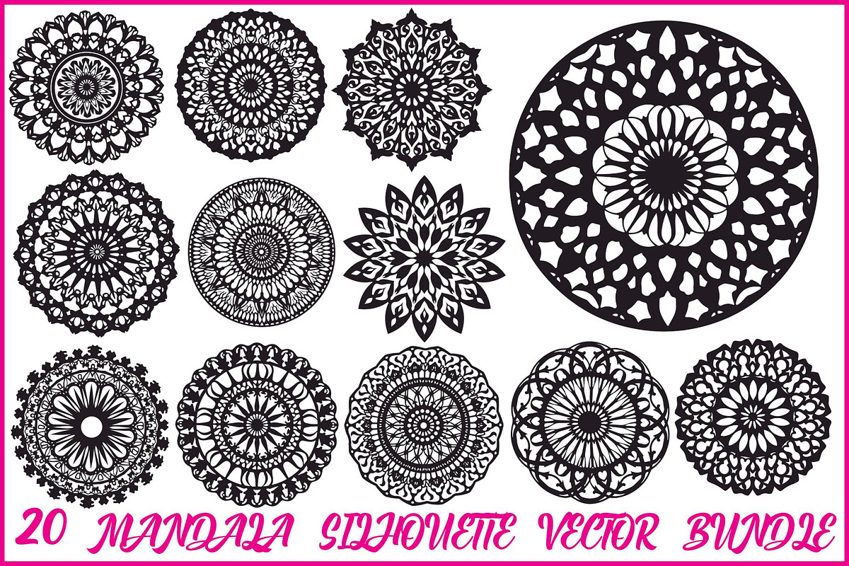 20 Sacred Geometry Mandala Set, an Illustration by hafijul (Photo 1 of 21)