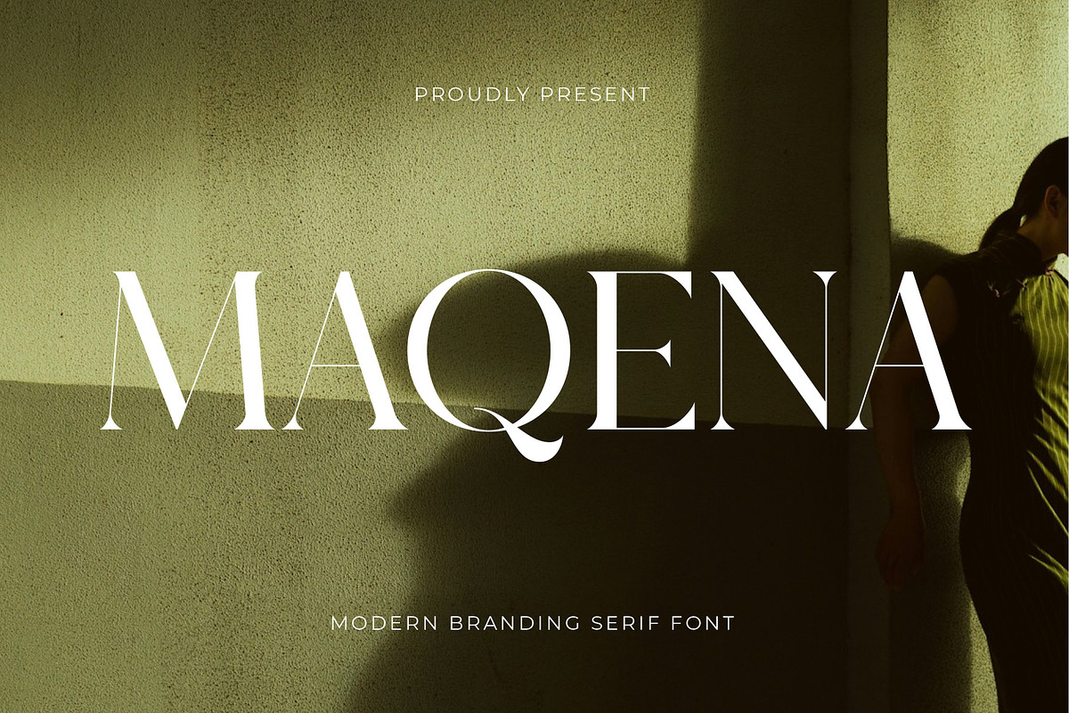 Maqena - Modern Branding, a Serif Font by Muflieart (Photo 1 of 8)
