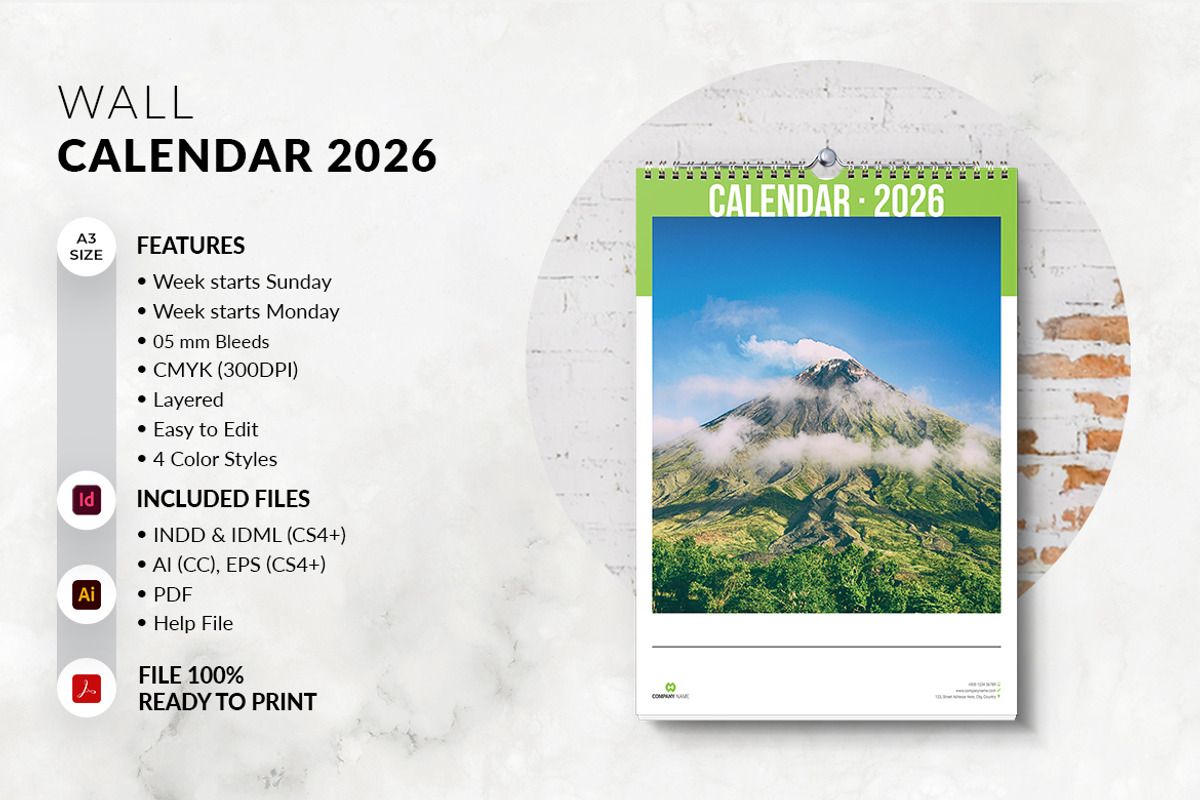 A3 Size Wall Calendar 2026 preview 7