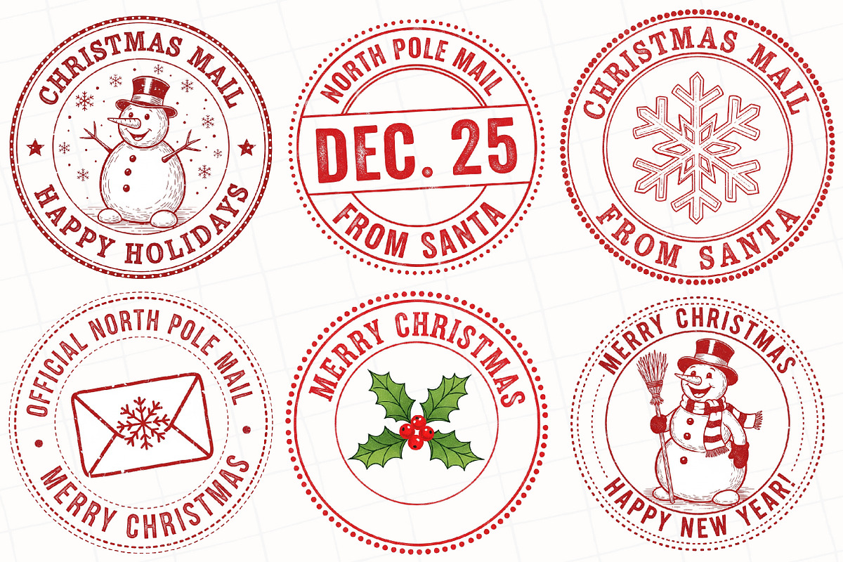 Christmas Stamp Sublimation, an Illustration by OK Design (Photo 3 of 5)