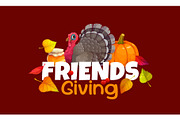 Friendsgiving banner, potluck, a Seasonal Illustration by Seavector Studio (Thumbnail 1 of 3)