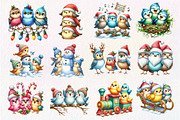 Christmas Funny Three Birds Clipart, an Illustration by Dream Creation (Thumbnail 5 of 5)