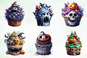 Scary Halloween Cupcake Clipart Png, an Illustration by Creative Art (Thumbnail 4 of 4)