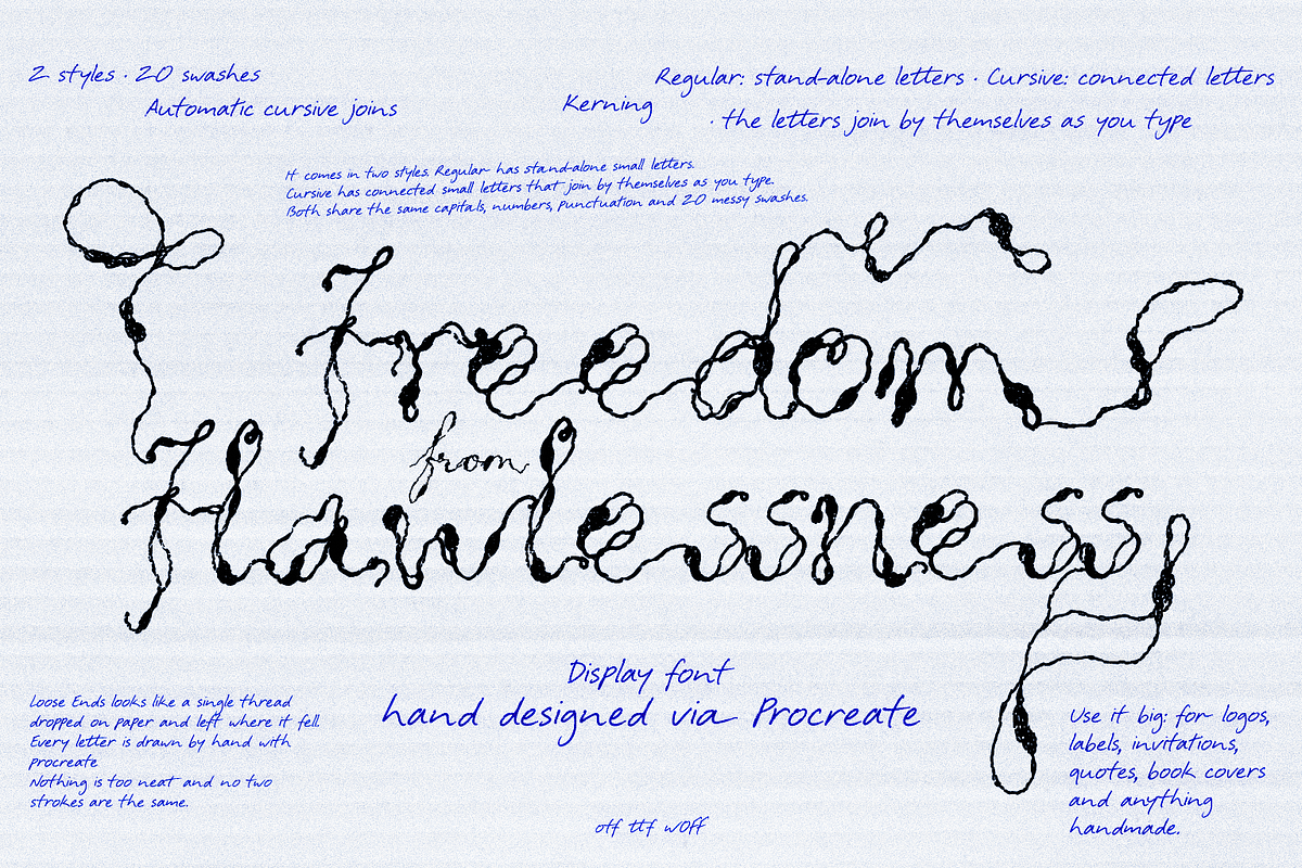 Loose Ends - Font Duo, a Handwritten Font by Lilithcollageart (Photo 2 of 10)