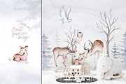 Arctic cute animals.  Watercolor set, an Animal Illustration by Peace ART (Thumbnail 19 of 22)
