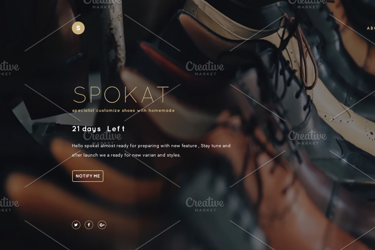 Spokat Coming soon PSD Template, a Templates & Theme by Kayytechin Shop (Photo 1 of 4)