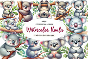 Koala watercolor clipart, an Illustration by CreationArt (Thumbnail 1 of 5)