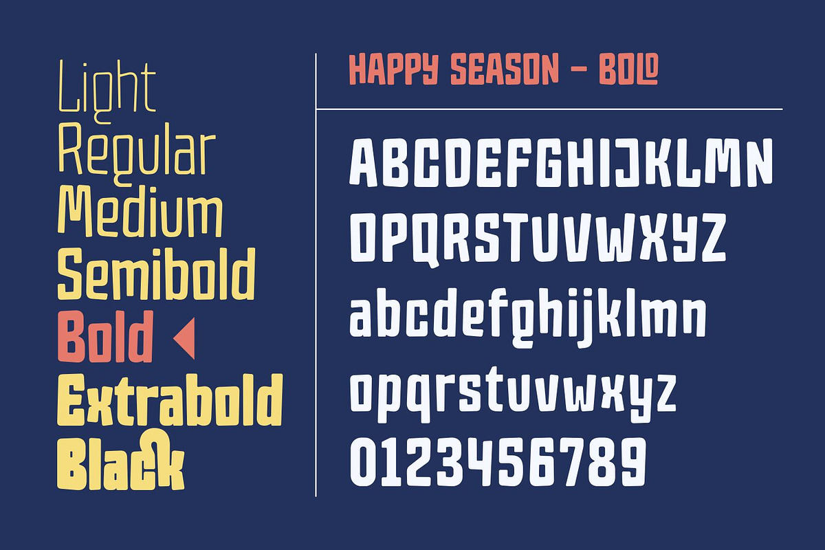 Happy Season Font Family, a Sans Serif Font by Asenbayu (Photo 8 of 14)