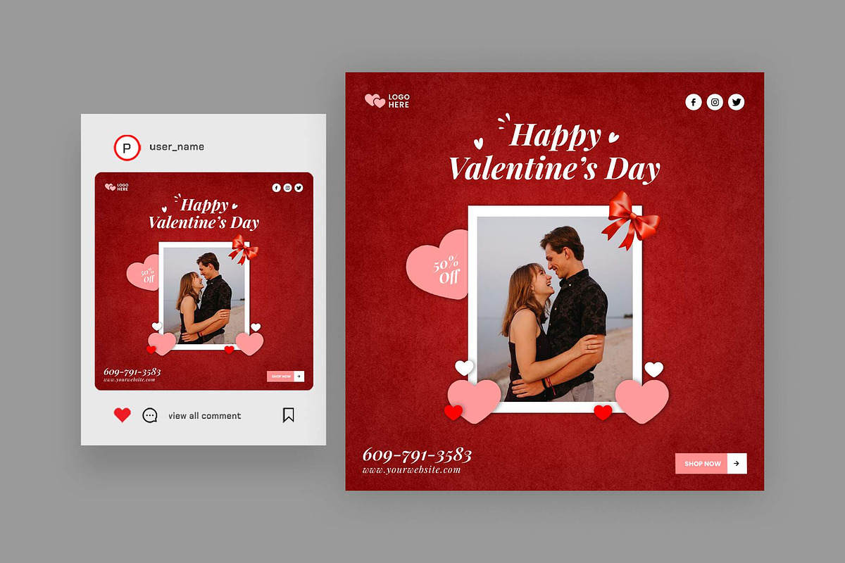 Valentine's Day Social Media Bundle, a Social Media Template by Saman Osama (Photo 12 of 14)