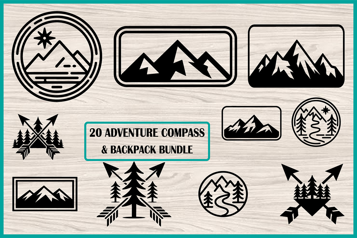 20 Adventure Compass Backpack Bundle, an Empty State Illustration by Artivon (Photo 1 of 4)