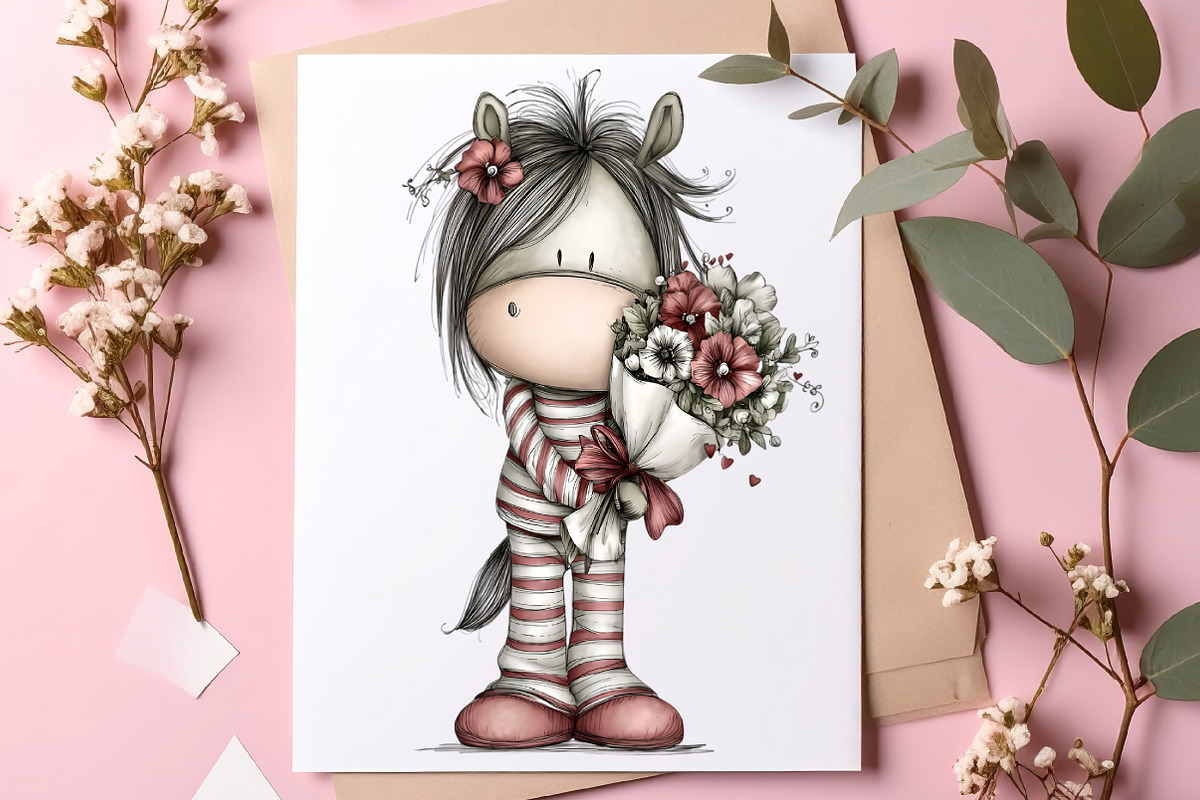 Whimsical Mother's Day Horse Clipart, an Illustration by SinaCreation (Photo 7 of 8)