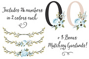 Soft Blue Floral Number Vectors, an Illustration by Amanda Ilkov (Thumbnail 3 of 5)